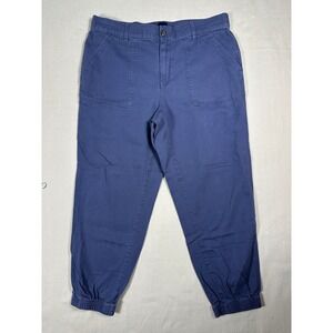 GAP Utility Joggers Women Large Blue Excellent High Rise Elastic Waist Cargo
